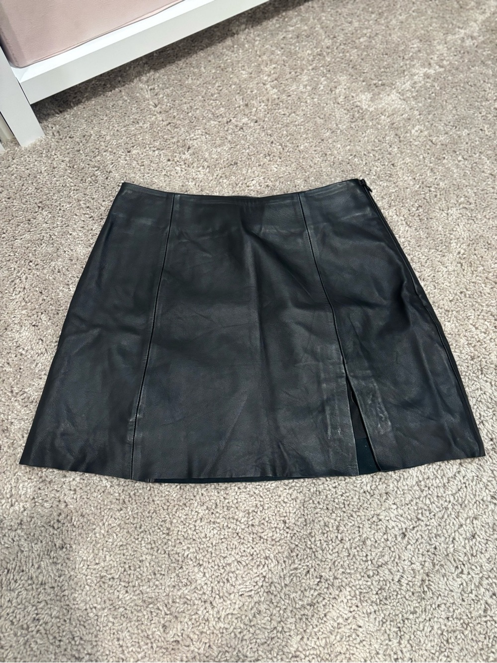 Reformation x VEDA Margie Genuine Leather Mini Skirt in Black - Size 2